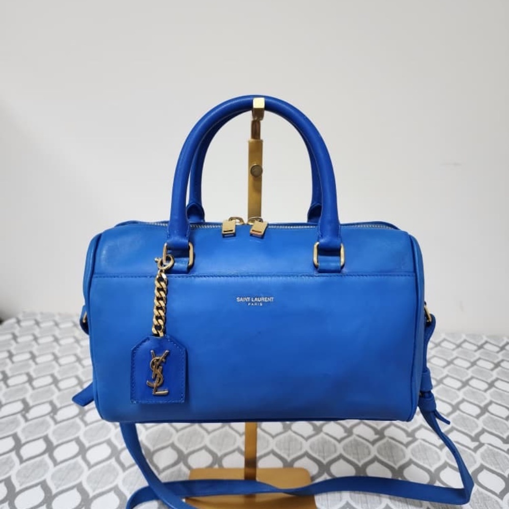 Authentic Saint Laurent Classic Duffle 6 Satchel Bag Blue - Picture 16 of 16